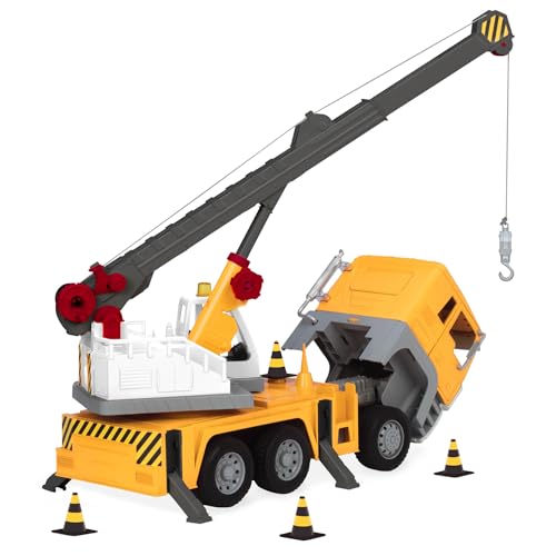 Driven by Battat – Large 18-Inch Yellow Toy Crane Truck with Lights and Sounds for Kids – Big Construction Vehicle Toy with Realistic Crane Action – Durable Play Truck for Toddlers 3+ Years by Driven by Battat - Image 6