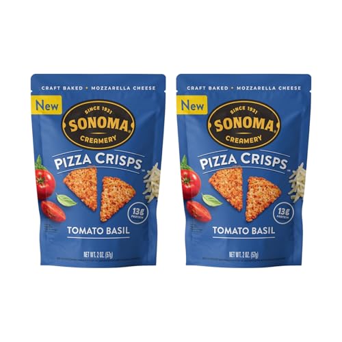 Sonoma Creamery Pizza Crisps, Tomato Basil, Savory Snack Cracker, High