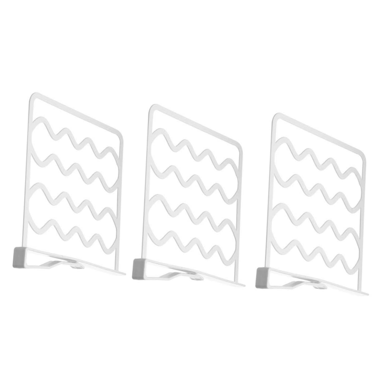 Vaguelly 3Pcs Plastic Closet Shelf Dividers Easy Install Separators for Clothes Organization Non Scratch Wardrobe Partition for Closet Bedroom Kitchen Storage
