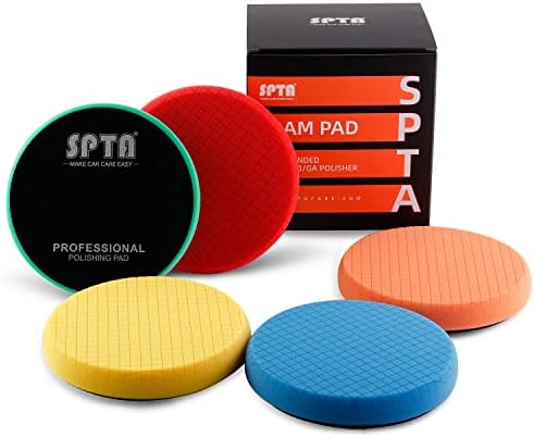 Buffing Polishing Pads, SPTA 5Pcs 7.5 Inch Face for 7 Inch 180mm Backing Plate Mix Cutting Force Buffing Pads Cutting Polishing Pad Kit for Car Buffer Polisher Compounding,Polishing, Waxing-SPTA0010