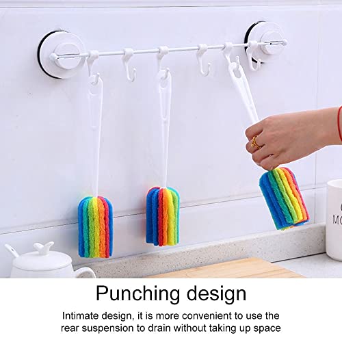 Image of gofidin 4PCS Cleaning Bottle Washer Coffee Cup Cleaning Colorful Sponge Cleaner Cup Washing Brush Long Bottle Brush