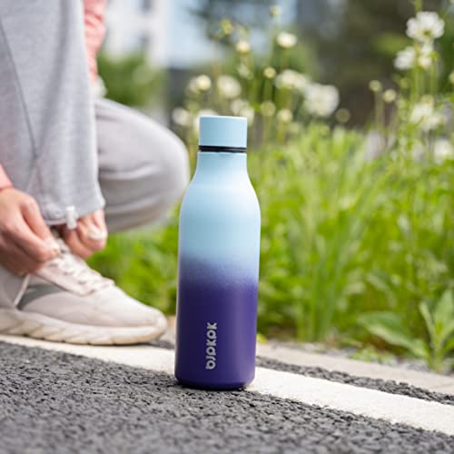 Image of BJPKPK Insulated Water Bottles, 18 oz Stainless Steel Metal Water Bottle with Strap, BPA Free Leak Proof Jugs, Mugs, Flasks, Reusable Thermal Flasks for Sports & Travel, Ocean Dream