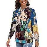 [NBLTF] 鬼滅の刃 アニメ トップス パーカー ドロップ ショルダー ビック シルエット オーバー サイズ ファッション 長袖 連帽衛衣 大人 レディース 秋 冬