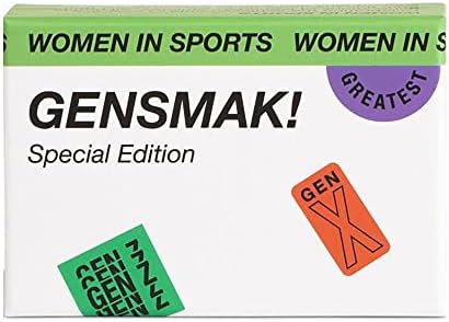 GENSMAK! Women in Sports Special Edition Trivia Pack - Standalone Or Combine with Classic Gensmak! Game, 100 Questions, Party Trivia Card Game for Every Generation, 2+ Players, Ages 14+