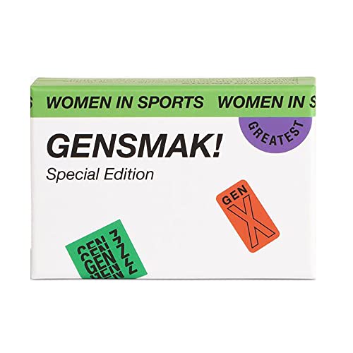 Gensmak! Women In Sports Special Edition Trivia Pack - Standalone Or Combine With Classic Gensmak! Game, 100 Questions, Party Trivia Card Game For Every Generation, 2+ Players, Ages 14+ #TOP13