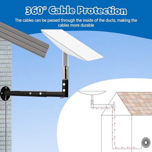 Starlink Internet Kit Satellite Mount, Adjustable Starlink Long Wall Mount, Starlink Mounting Kit with Starlink Mount Adapter, Star Link Pole Mount, Starlink Roof Mount - Thumbnail 5