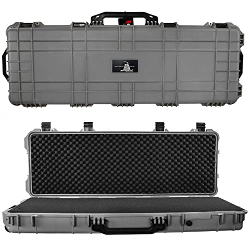 Eylar Don't Tread On Me Hard Rifle Case, Waterproof & Shockproof with Foam (Gray, 44 Inch Rifle Case)