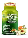 Liposomal Glutathione 500mg - Active Form L Glutathione (Reduced) for Maximum Absorption - Made with Organic Whole Foods - Master Antioxidant & Detoxifier - Immune & Cardiovascular Support - 60 Count