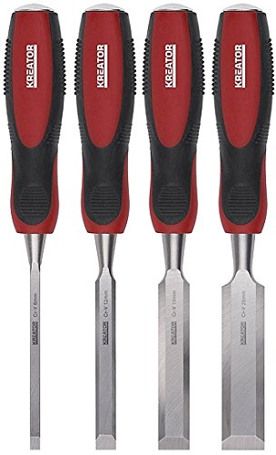 Cinceles para madera KREATOR evita cortes astillados juego 4 pzs 3