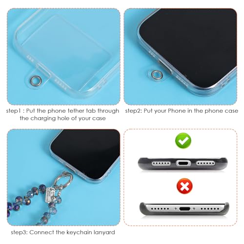 Bracelet de téléphone en perles de cristal pour garder les mains libres en voyage et shopping - 3