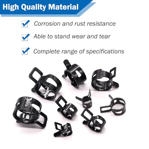 Image of Tnisesm 81Pcs Spring Band Hose Clamps Assortment Kits with Hose Clamp Pliers Silicone Vacuum Hose Pipe Clamp 7mm 9mm 10mm 11mm 14mm 15mm 16mm 18mm Low Pressure Air Clip Clamp