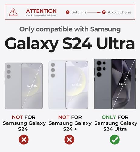 Image of Dexnor for Samsung Galaxy S24 Ultra Case with Built-in Slide Camera Cover & Screen Protector & Kickstand,Shockproof Rugged Case Full-Body Bumper Protective Cover for Galaxy S24 Ultra (2024),Maroon Red