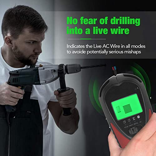 Buyweek Stud Finder Wall Scanner, 4 In 1 Lcd Display Stud Detector Automatic Calibration Sensor Wall Stud Detector(Red) #TOP5