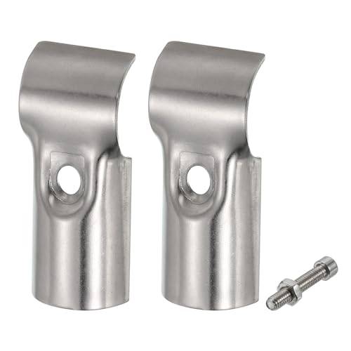 uxcell T Pipe Clamp Connector 2pcs Structural Pipe Connector Chain Link Fence Clamp Stainless Steel Corner Fitting End Rails Clamp, Fit OD 1 Inch(25mm) by uxcell - Image 3