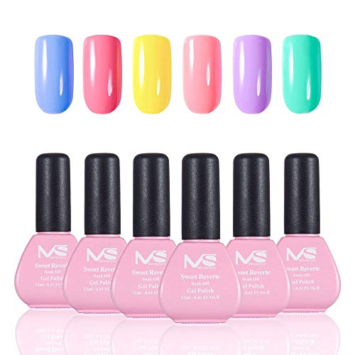 MelodySusie Durable Gel Nail Polish, Sweet Reverie 1 Step Nail Gel Kit, 6 Colors, Long Lasting, No Base and Top Coat Needed, Quick Curing with LED or UV Nail Lamp, Easy Soak Off MelodySusie Durable Gel Nail Polish, Sweet Reverie 1 Step Nail Gel Kit, 6 Colors, Long Lasting, No Base and Top Coat Needed, Quick Curing with LED or UV Nail Lamp, Easy Soak Off