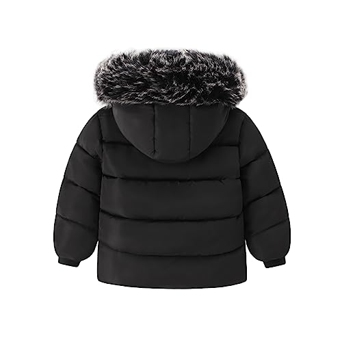 Toddler Coat with Thicken Fur Collar & Hoodie - Warm Winter Puffer Jacket2