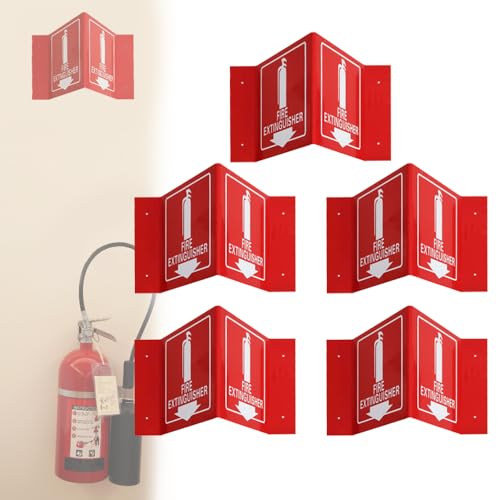 Fire Extinguisher Projecting Sign with Down Arrow - Shopping Office Schools Emergency Tips Stickers Supply, 5