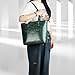 Chinllo Tote Bag for Women, Medium Crocodile Top Handle Handbags Purse Set with Clutch Bag (Dc.Green)