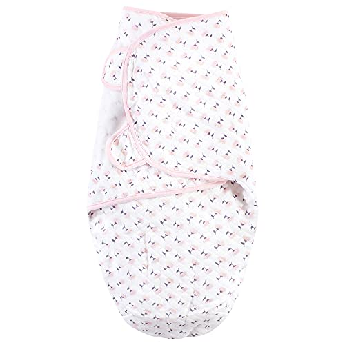Image of Hudson Baby Unisex Baby Quilted Cotton Swaddle Wrap 3pk, Pink Navy Floral, 0-3 Months