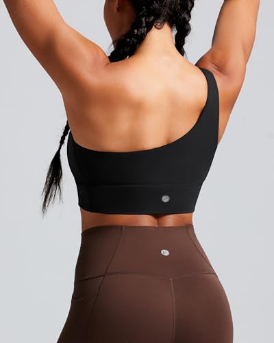 Image of Queenie Ke Womens One Shoulder Sports Bra Left Side Strap Yoga Bras Gym Training Workout Crop Tops