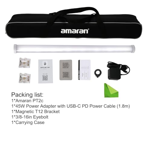 Aputure Amaran PT2c RGBWW Tubo de luz LED 8 pixels mapeáveis 16W 2700K a 10000K Bastão de luz de víd