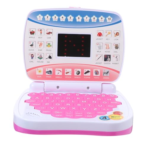 ZUNOXAZ Computer Portatile Didattico per 1-3 Anni, Giocattolo Educativo Schermo LED e Musica, Accessorio Interattivo per Sviluppo Cognitivo e Coordinazione Occhio-mano, per Apprendimento
