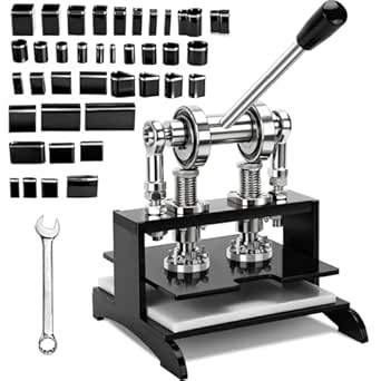 Leather Cutting Machine 1.5 Ton, 20x20cm Hand Press with Dual Guide Shafts and 39-Piece Hole Punch Set