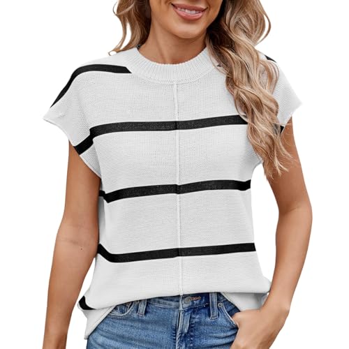 Knit Sweater for Women Short Sleeve Spring Vacation Summer Sweaters