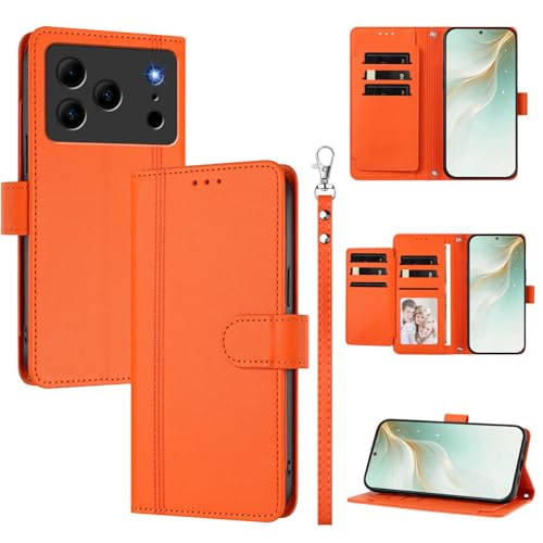 �X�}�z�P�[�X �Ή��@�� for Doogee Note 56 (Pro) / Note 56 Plus �X�}�z�P�[�X�y�E�H���b�g�f�U�C�� �f���A���J�[�h�X���b�g �L���b�V�� �t���b�v���X�^���h �����h�~�zOrange