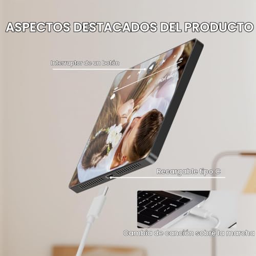 Miniatura 4 de Imán De Nevera Con Música Personalizado Imán De Refrigerador Con Foto Portada Álbum Puede Reproducir Música Placa Spotify Personalizada Para Parejas Decoración Del Hogar Amantes De La Música