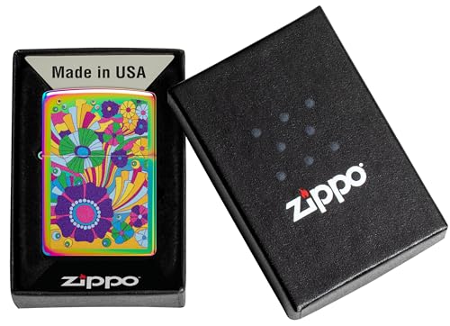 Image of Zippo Vintage Flowers Design (Multi-Color), Windproof Pocket Lighter, Fuel Refillable, BIS Certified