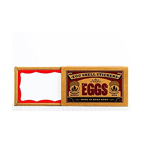 Egg Shell Stickers Graffiti Label Stickers - 80 Pack - Red Wavy Border
