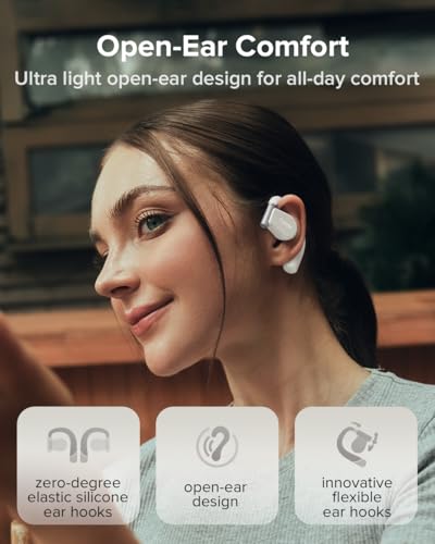 Cleer ARC 3 Open Ear Headphones - Dolby Audio, Snapdragon Sound True Wireless Earbuds, 50Hr Battery, Bluetooth 5.4, IPX 7, Multi-Point, Smart Controls, Light Grey by Cleer - Image 8