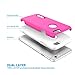 Emixc iPhone 6 6S Case Thin Dual Layer Hybrid Protective Case for iPhone 6 and iPhone 6S (Hot Pink / White)