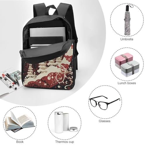 Sac à dos d'école motif de Noël 3D grand format 43,2 cm fille et garçon - 3