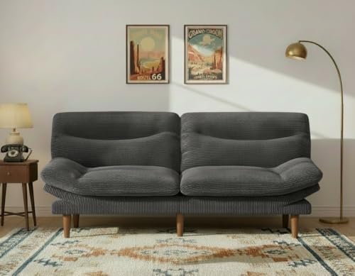Image of Amada 66 inch 3-in-1 Convertible Futon Sofa Bed, Gray
