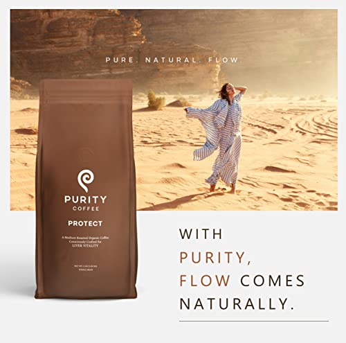 Purity Coffee Protect Highest Antioxidant Light-Medium Roast - Usda Certified Organic Specialty Grade Arabica Whole Bean Coffee - Third Party Tested For Mold, Mycotoxins, Pesticides - 5 Lb Bag #TOP5