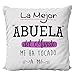 Cojín La Mejor Abuela del Mundo me ha Tocado a mi, Regalo Abuelo Abuela Yayo Yaya Celebracion Cumpleaños Festividad Original Divertido Aniversario Funda incluida 40 x 40 cm
