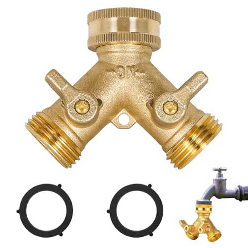 WQNNQW Robinet Double Machine A Laver,Connecteur en Y 3/4 Pouces À 2 Voies pour Tuyau D'arrosage avec Vannes Pas À Pas Séparées pour Connecter 2 Appareils Au Robinet Jardin