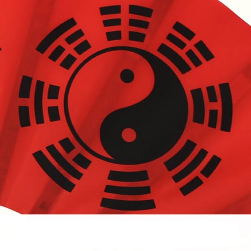 QLONSACIA Folding Chinese Kongfu Decorative Fan - Hand Rave Fan Nylon Cloth Foldable Hand Rave Fan for Chinese Kung Fu Festival Craft Dance Decoration for Party Favors (Red, Extra Large) by QLONSACIA - Image 7