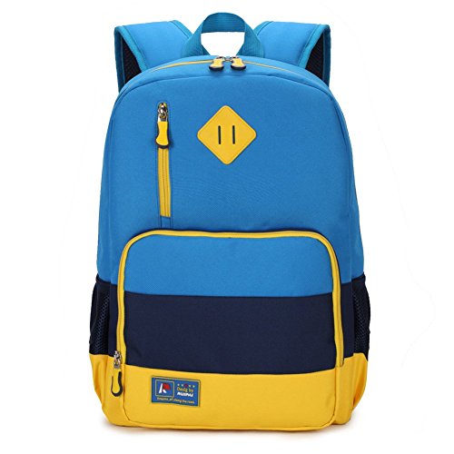 Kids Backpack for Elementary or Middle School Boys and Girls (Blue with Reflector)