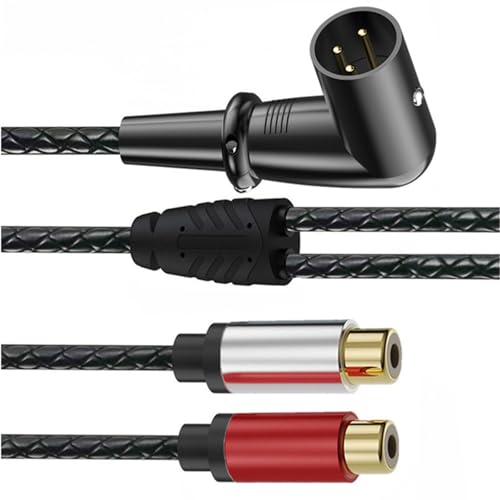 RGYBAO Cable divisor hembra de 3 pines a 2 RCA Y, adaptador de interconexión estéreo desequilibrado