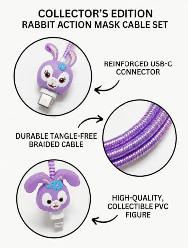 Image of Compatible with iPhone Charger Case Cover, Rabbit, Silicone, Funny Cartoon Character