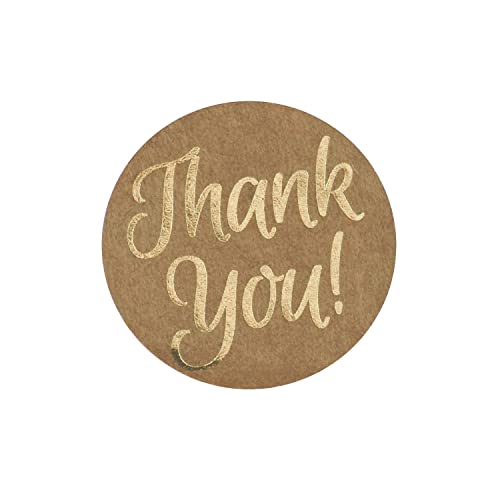 Thank You Stickers autocollants kraft 4cm pour personnaliser vos cadeaux de mariage et baptêmes