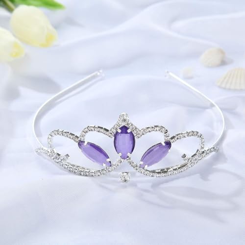 Vinjewelry Sofia the first Amulet Princess Crown Waterdrop Pendant Necklace for Girls Birthday Headband Christmas Gift3