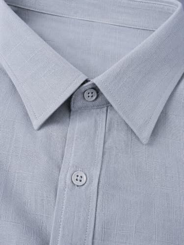 Image of Arvest Men's Solid Linen Casual Shirt | Regular Fit | Breathable | Full Sleeve