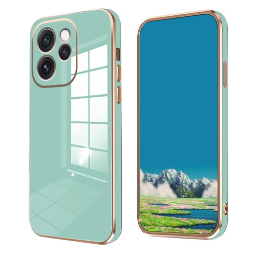 Wousunly Compatible with Oppo Reno 15 Pro 5G Case Slim Silicone Rosa Cover,Phone Case for Reno 15 Pro 5G Plating Soft Thin Cute Shockproof Anti-Scratch Funda para Protective (Green)