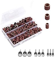 Starvast 338 Stück Schleiftrommel mit Kunststoffbox, bestehend aus 329 Schleifbändern und 9 Trommeln, Bohrfutter 1/2 Zoll, 3/8 Zoll, 1/4 Zoll für Dremel Drehwerkzeuge