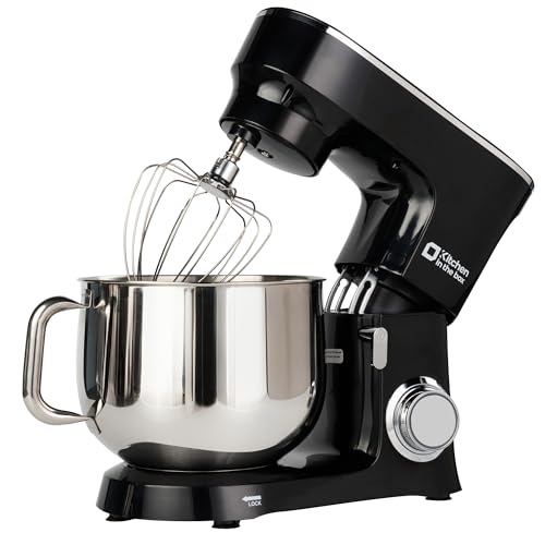 Kitchen in the Box Stand Mixer, 900W 8.5 QT Kitchen Electric Mixer, 10-Speed Large Capacity Food Mixer with Dough Hook, Wire Whip, Flat Beater & Splash Guard (Deep Black)