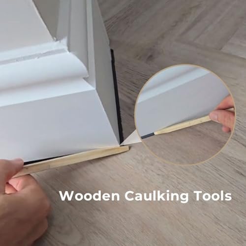 Wood Silicone Tooling Sticks, 5 Pieces Wooden Caulking Tools, Wooden Sealant Finishing Tool Silicone Smoothing Tool, SiliconeSticks for Mastic Portable Caulking Smoothing Applicator T 20x3x2cm - 4